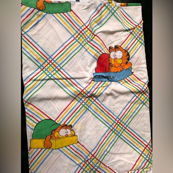 Vintage Garfield Cat 1978 Twin Flat And Fitted Sheet and 1 Pillow Case set - Picture 9 of 16